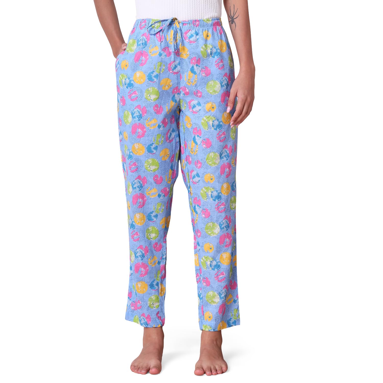 Women Cotton Printed Pyjama with Side Pockets (WPJ602A)-image-41