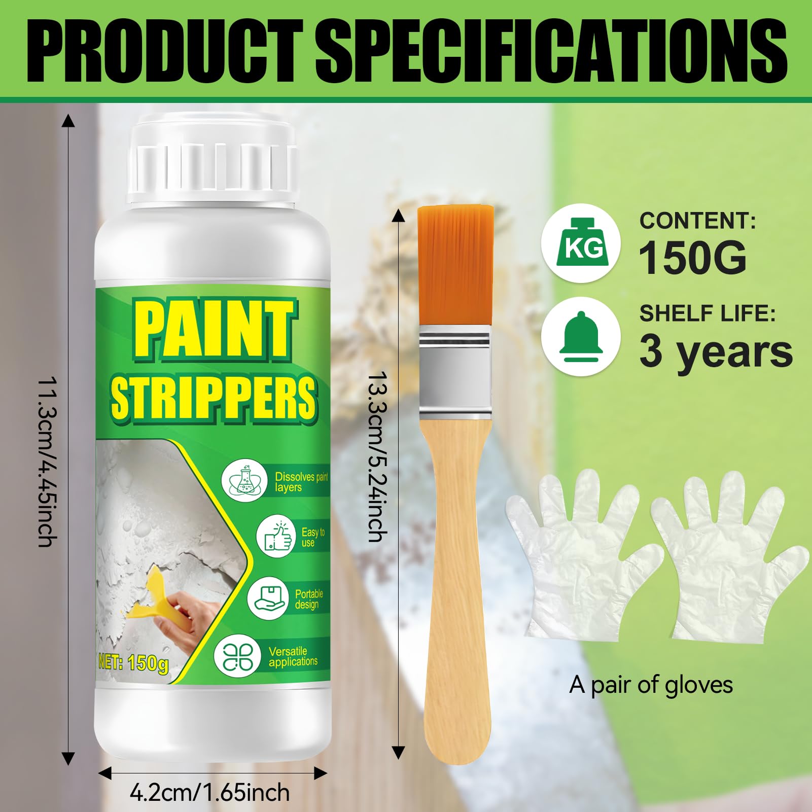Décapant Peinture 150g Bois & Métal, élimine Revêtements Tenaces