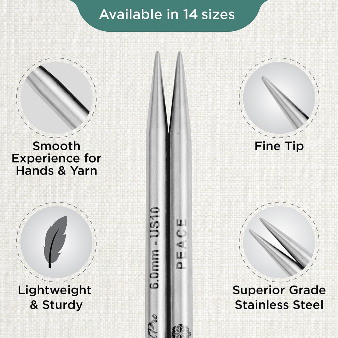 KnitPro The Mindful Collection Interchangeable Circular Needles 4" (10cm), Silver, Needle - 6.00mm - Image 3