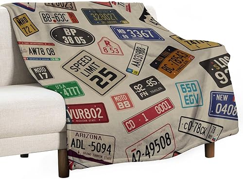 Miniatura 94 de Manta clásica retro para automóvil, diseño clásico de automóvil clásico americano, diseño de motocicleta, manta de franela súper suave para cama y