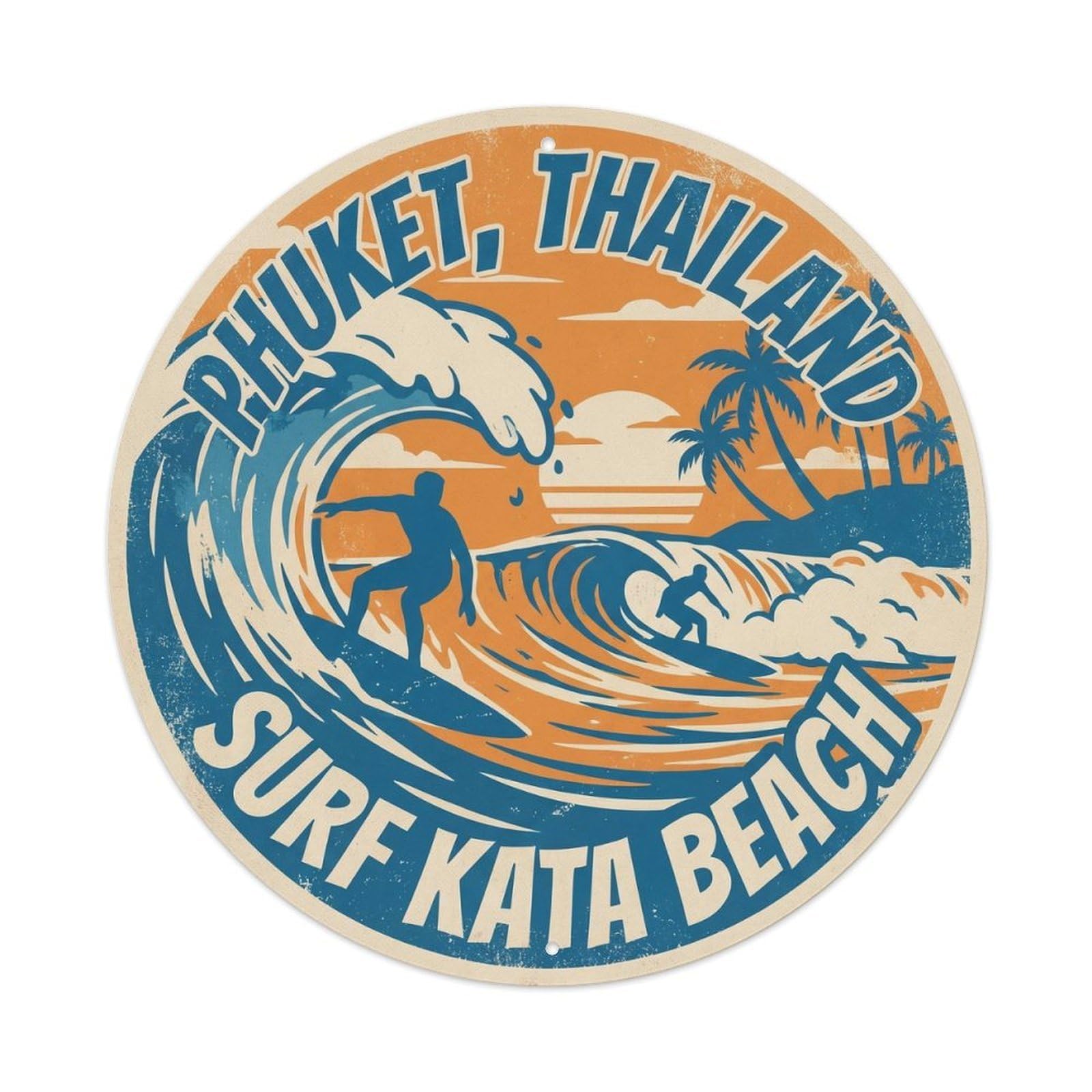 Phuket Kata Beach Surfing Seaplane Travel Island Metal Tin Sign