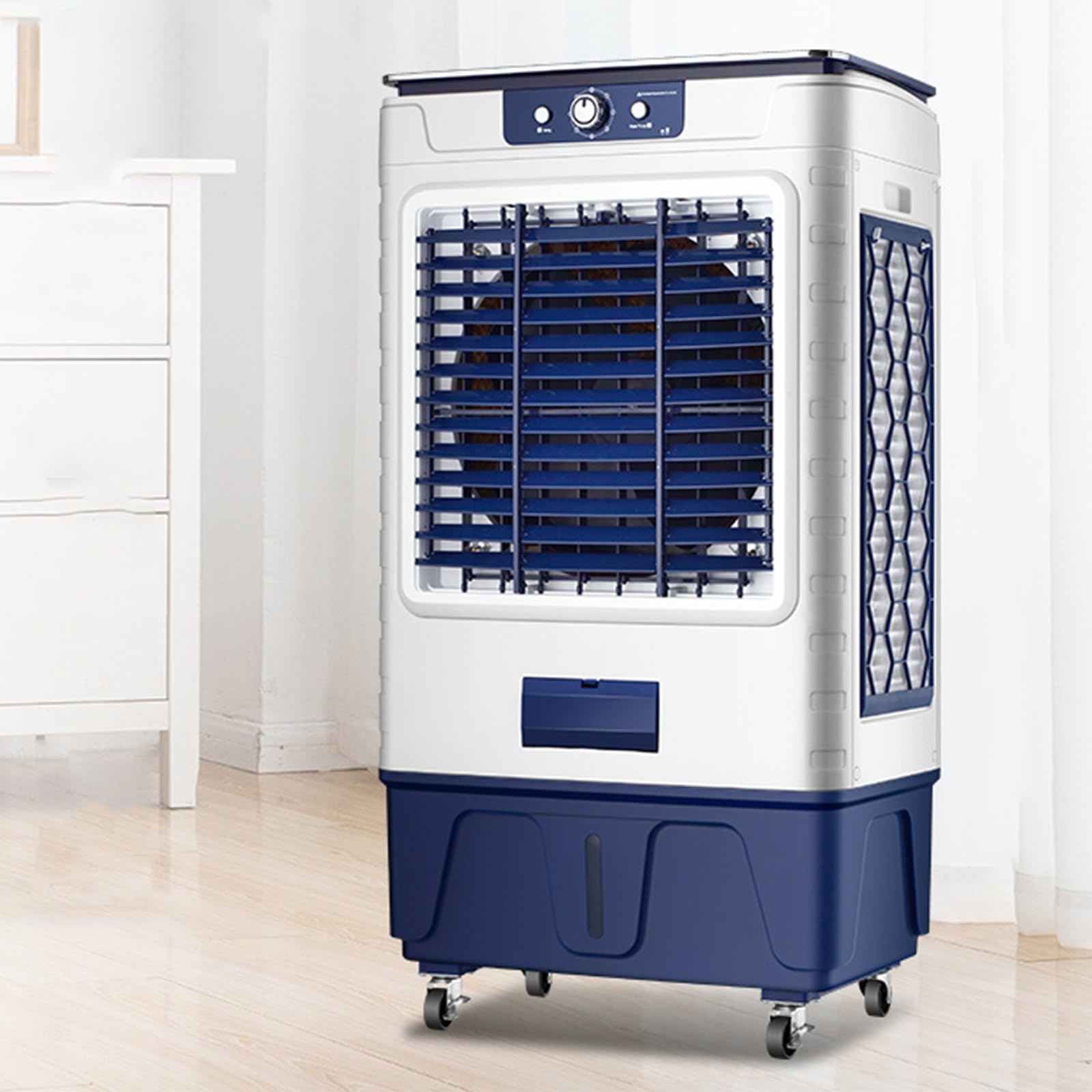 Evaporative Air Cooler 4-in-1 Swamp Cooler Air Conditioner 3 Speeds Indoor Use Portable Windowless AC for Bedroom Home