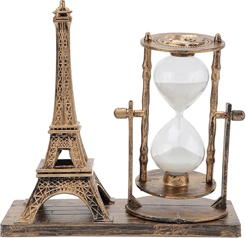 LIFKOME Torre Eiffel Temporizador de reloj de arena decorativo torre de arena temporizador de cristal vintage para decoración de mesa de oficina en