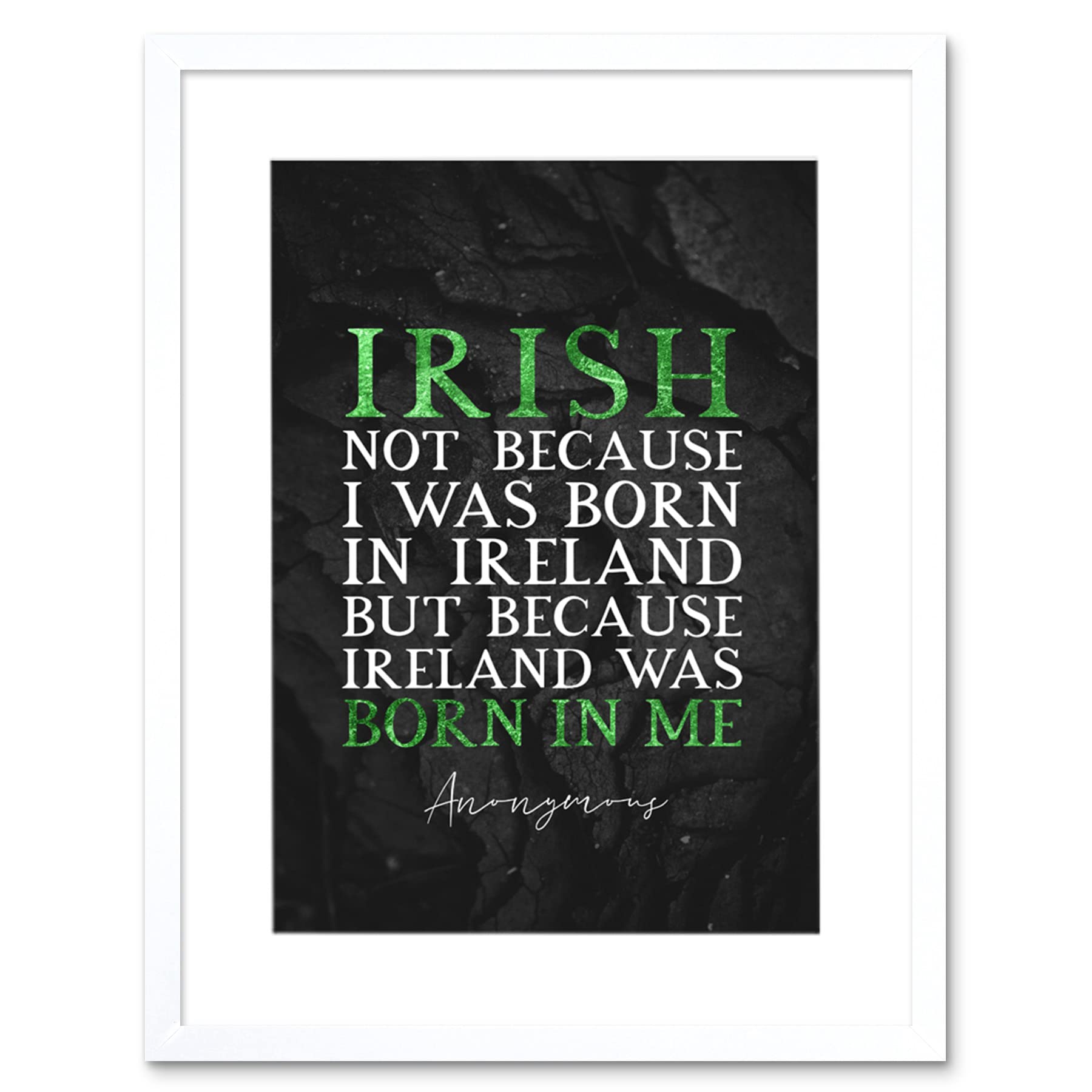 Artery8 St Patricks Day Ireland Slate Slate Quote St Patricks Day Ireland Irish Artwork Framed Wall Art Print 12X16 Inch