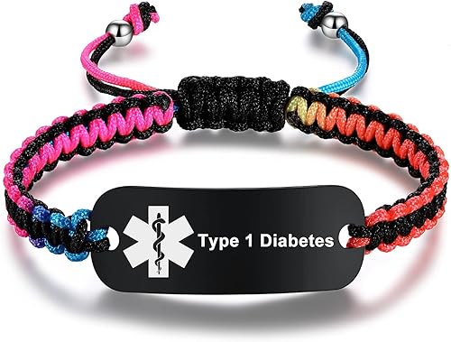 Pulseras de alerta médica para mujeres y hombres  Pulsera de identificación médica para hombres  Pulsera de alerta médica para diabetes T1D T2D,