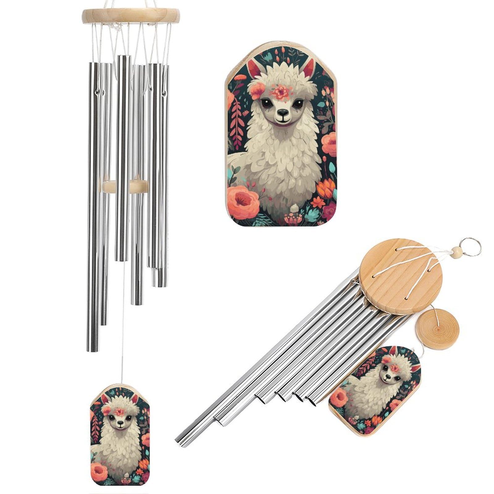 Carillon commémoratif motif lama floral pour bercer vos soirées en terrasse