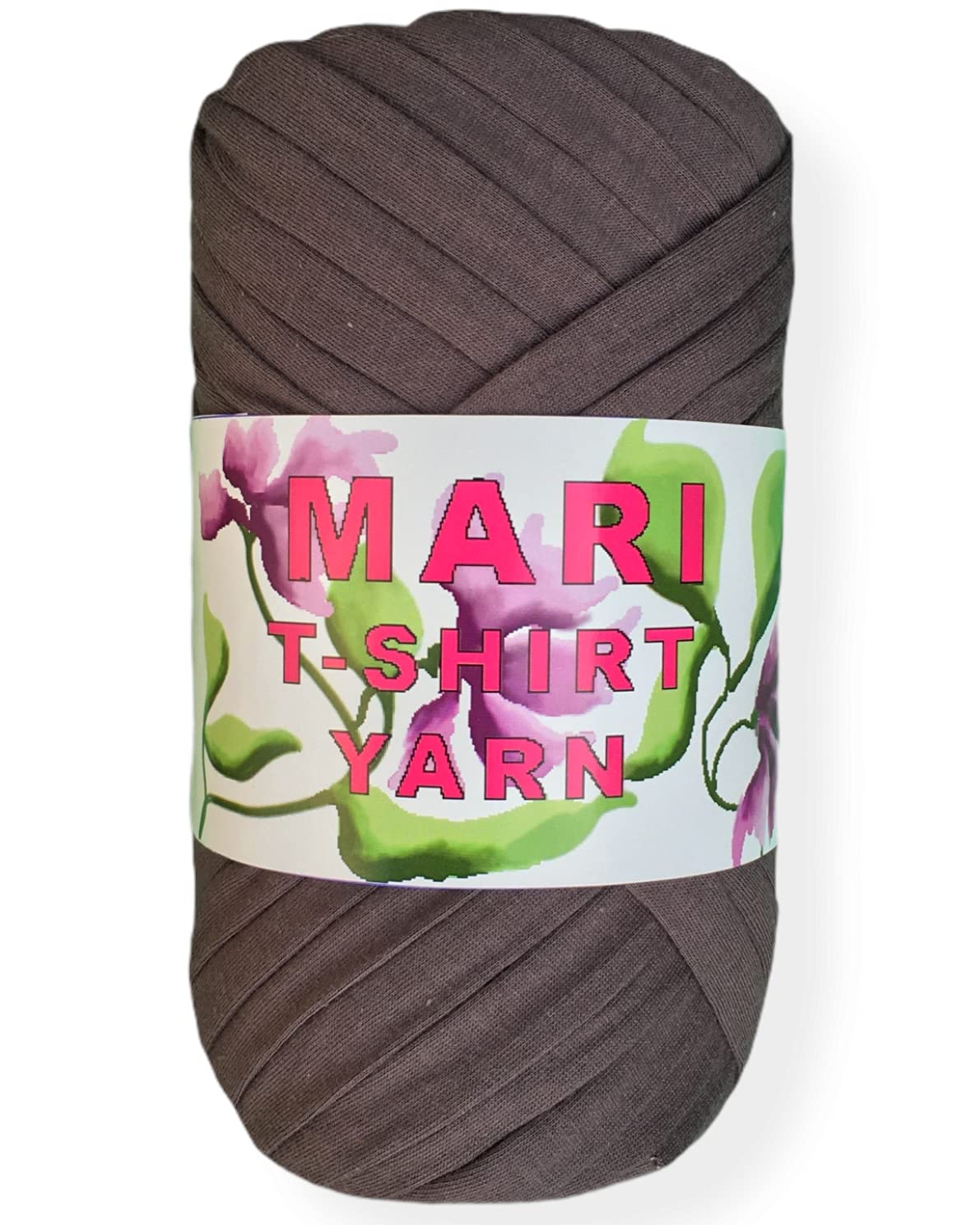 MARI Tshirt Yarn (Dark Grey) - 275 Grams Ball - Cotton Knitted Tshirt Yarn - Ideal for Bags, Carpets, and Many More Craft Items.
