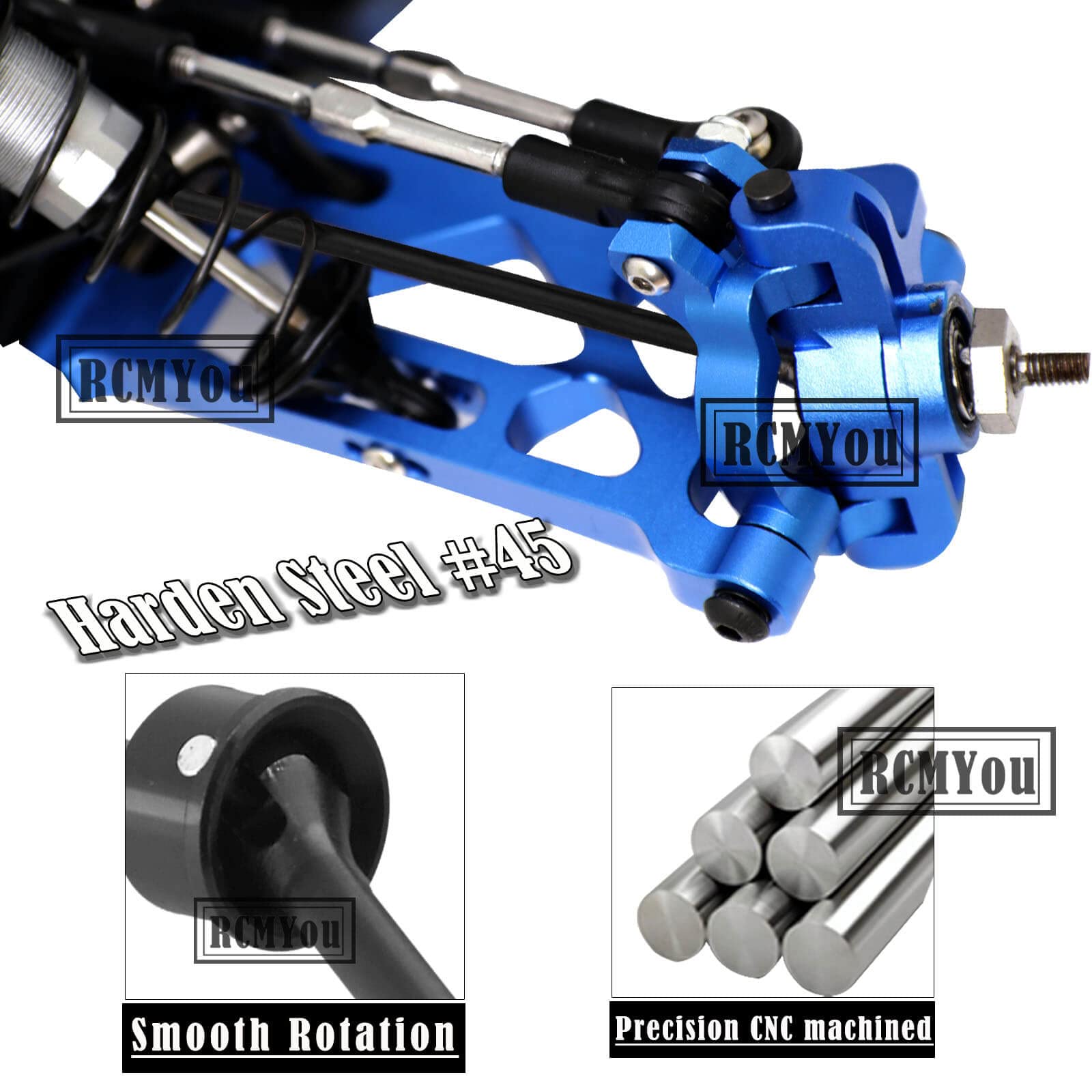 6pcs Harden Steel #45 CVD Drive Shaft & Dogbone Set For Losi 1/10 Lasernut U4 Tenacity - CNC Upgraded Parts