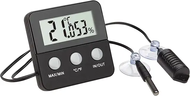 Digitales Thermo-Hygrometer für Terrarien mit Kabelfühler und Saugnäpfen