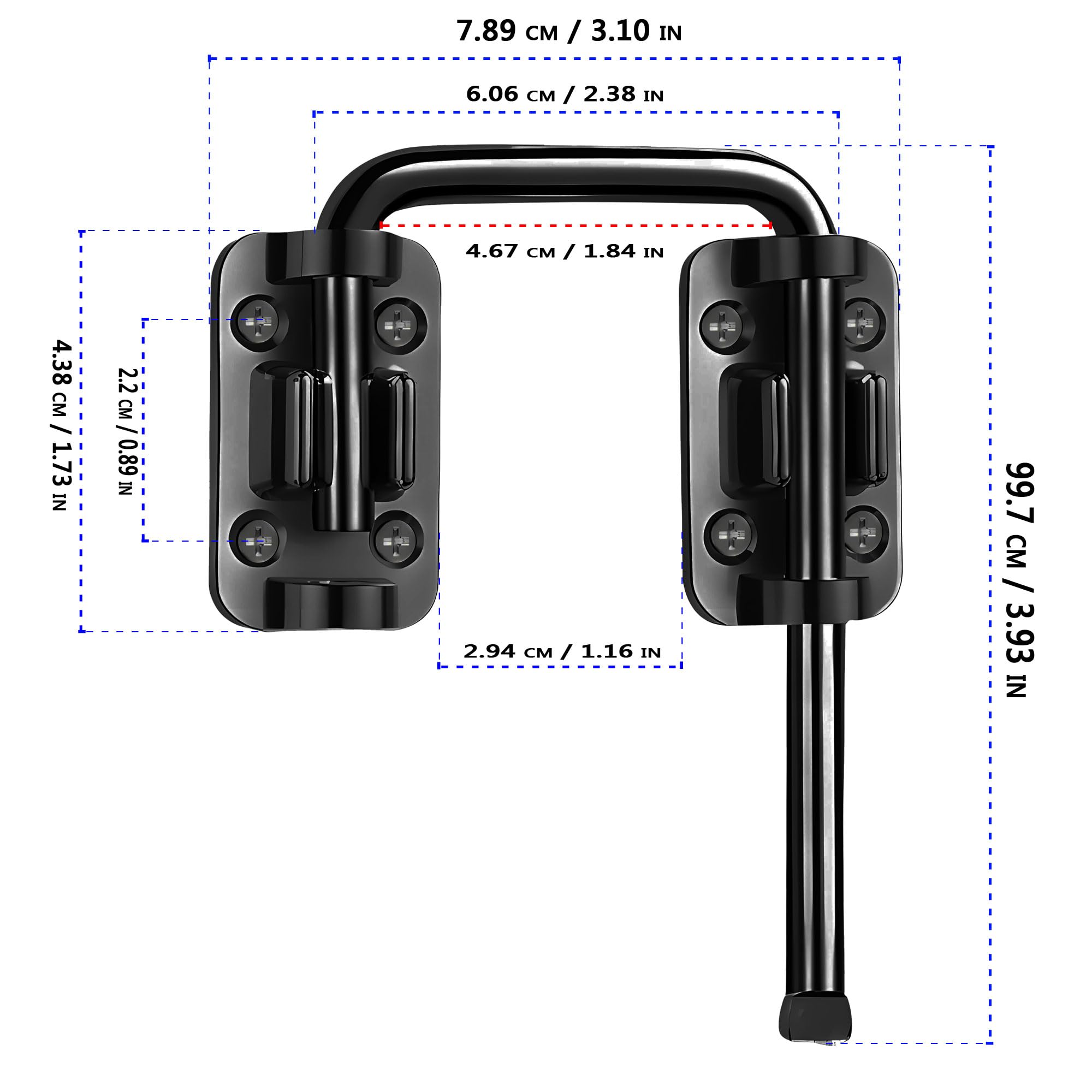 Patio Sliding Door Loop Lock, Home Security Thickened Anti-Rust Sliding Gate Latch for Fence,Garden, Bathroom, Outdoor - Image 3