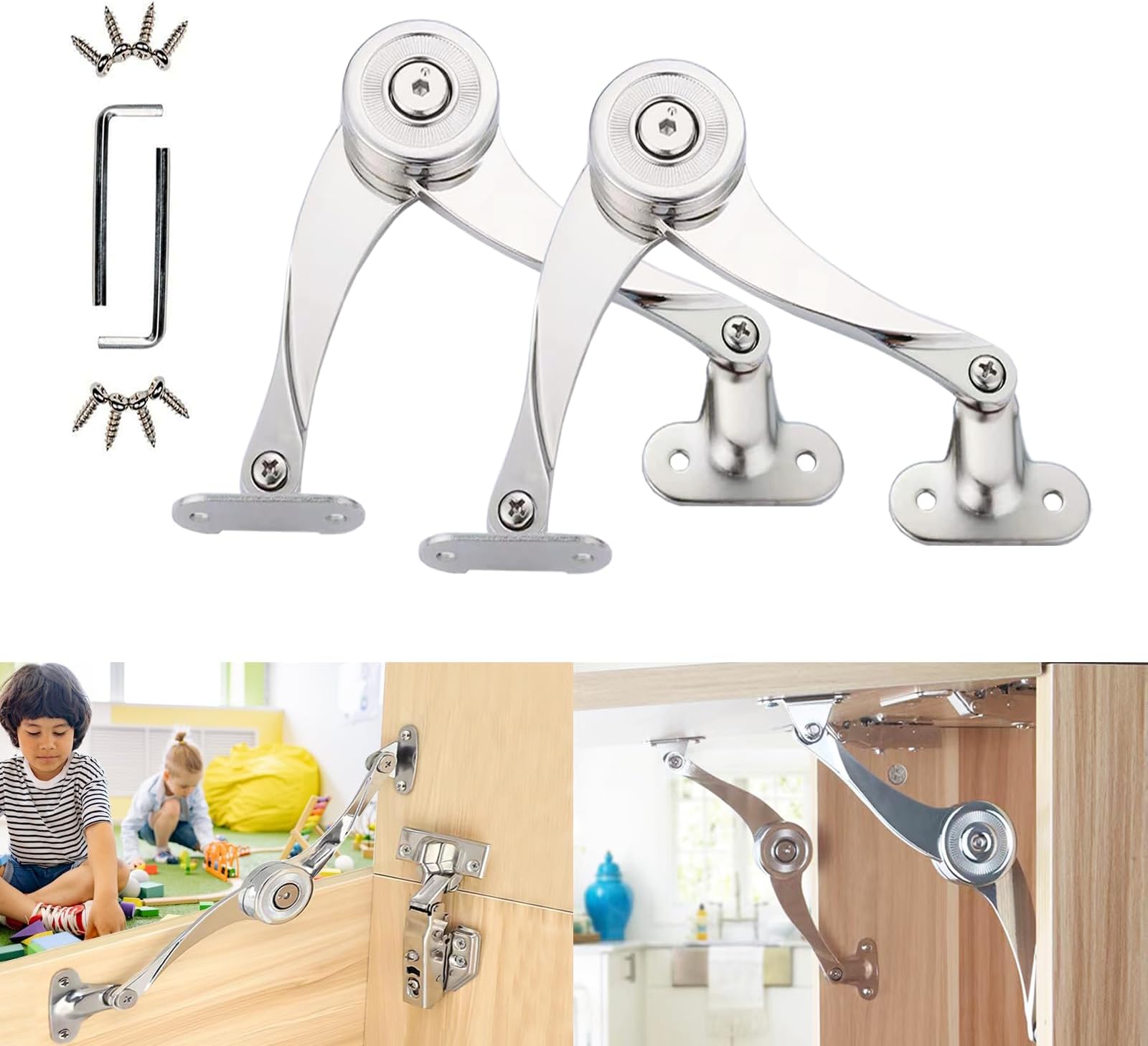 Toy Box Hinges Soft Close Chest Hinges and lid Support Soft Close