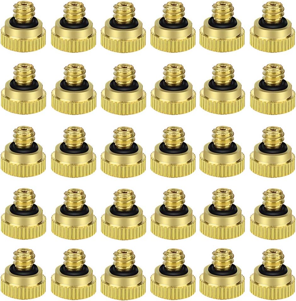 Misting Nozzle, Cool Mist Nozzle,Brass Mister Nozzle for Outdoor,Greenhouse,Patio,Commercial,Garden Misting Nozzle,Orifice (0.2mm/30pcs)