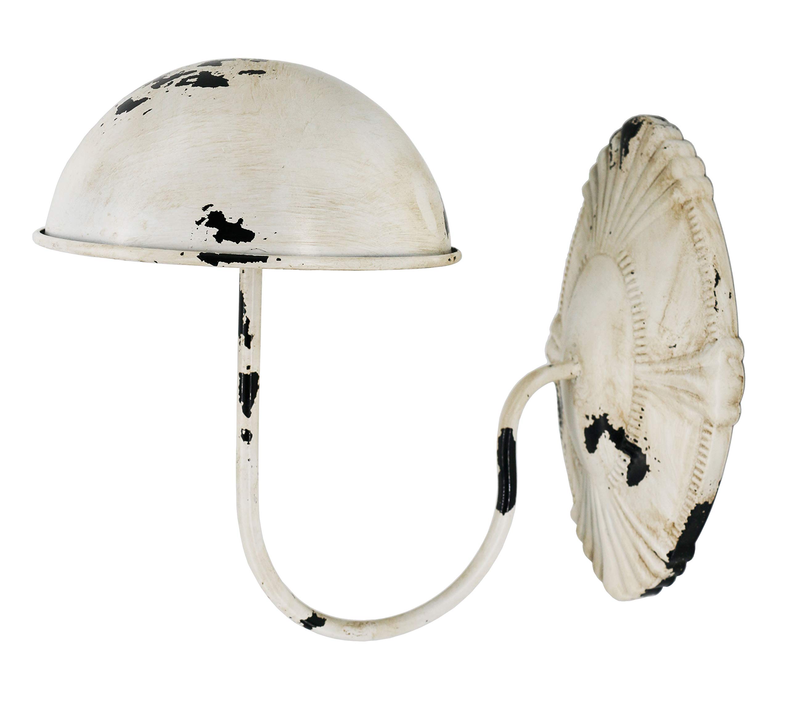 Porte-chapeau mural en métal blanc rustique au design vintage unique pour entrée