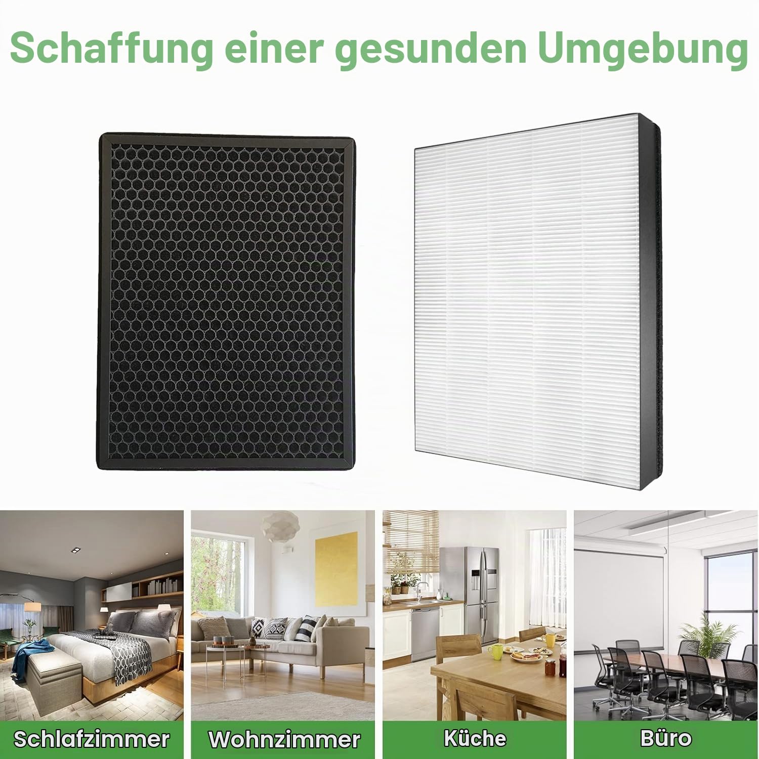 FY1410/30 und FY1413/30 Ersatzfilter-Set für Philips Serie 1000 AC1214/10 AC1215 AC1217 AC2729/10 Luftreiniger-Ersatzfilter. Enthält 1 HEPA-Filter und 1 Aktivkohlefilter