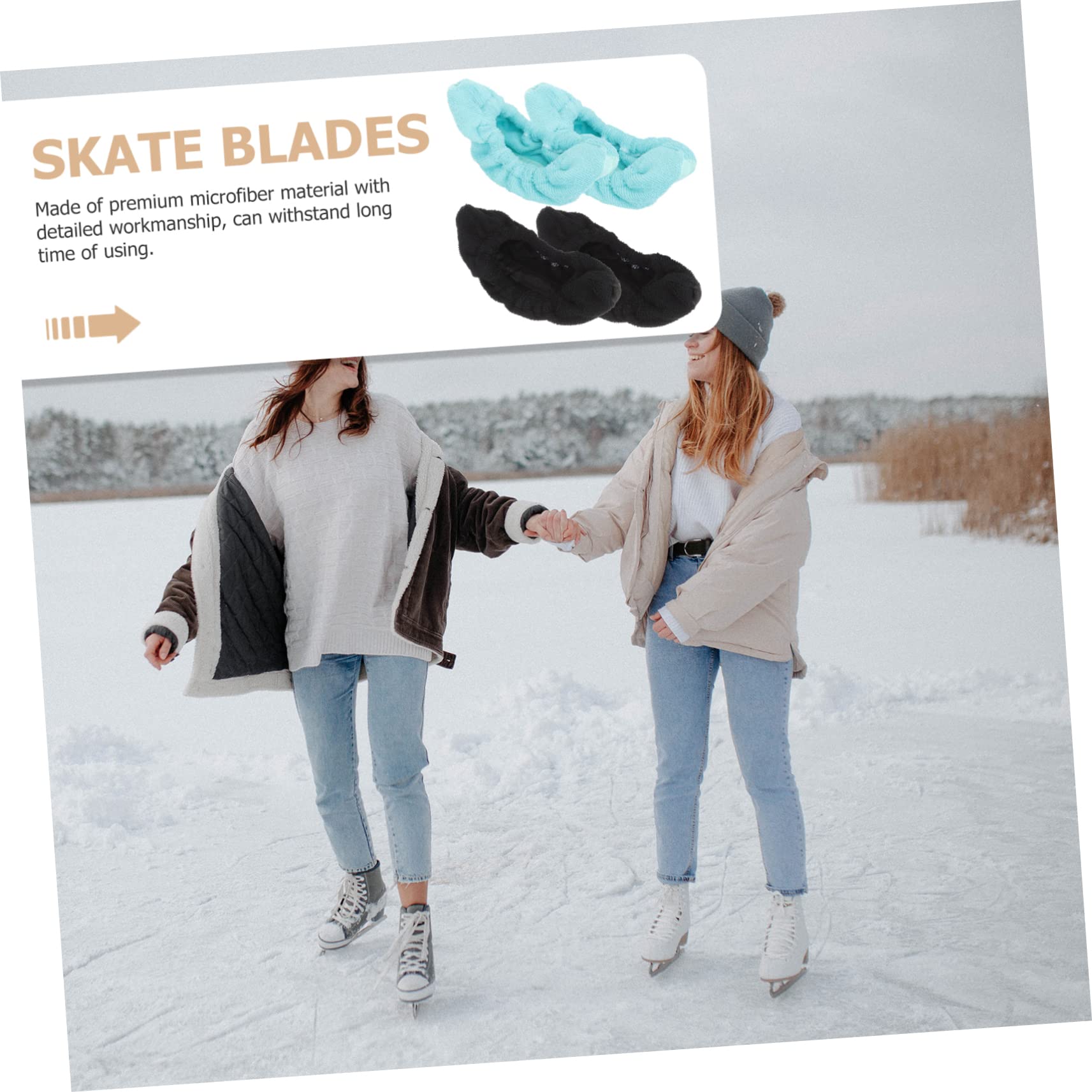 Milisten 6paires Couvre-Lames Microfibre pour Patins à Glace De Lames Ajustables pour Patins De Hockey Et Artistiques