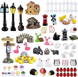 72 Pieces Fairy Mini Garden Accessories Micro Landscape Ornaments Kit Fairy Miniature Garden Animals Decor DIY Supplies for Succulent Decoration