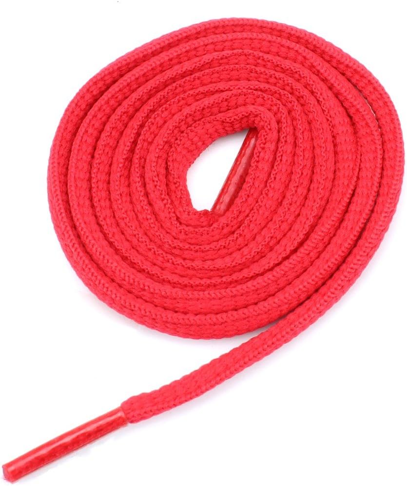 Oval Athletic Shoelaces 1/4" Thick Solid Color Strings for Workout Shoes & Sneakers - 27"-54" Length Shoe Laces