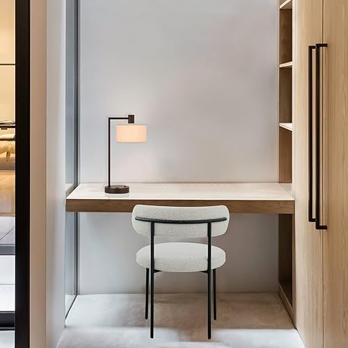 Miniatura 3 de XiNBEi Lighting XB-TL1230-DB - Lámpara de mesa con pantalla de tela, moderna lámpara de hierro con acabado de bronce oscuro para dormitorio, sala de