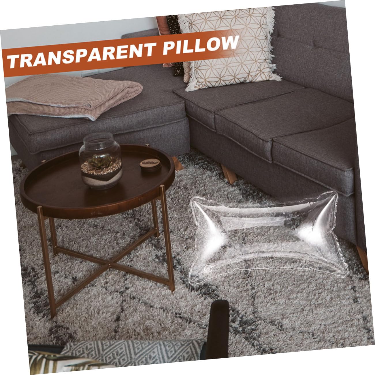 Didiseaon Coussin de Camping Gonflable Transparent Oreiller Portable Respirant et Résistant à Eau Insert Oreiller Extérieur Léger pour Randonnée Voyage et Maison