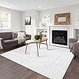 GarveeHome Large Area Rug 10x13 Non Slip Washable Rug Modern Abstract Area Rug for Living Room Soft Indoor Non-Shedding Carpet Low Pile Foldable Thin Rug for Bedroom Nursery Office Beige/White