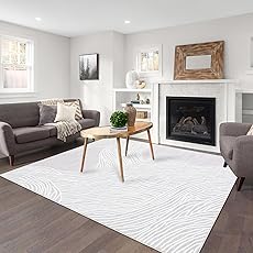 GarveeHome Large Area Rug 10x13 Non Slip Washable Rug Modern Abstract Area Rug for Living Room Soft Indoor Non-Shedding Carpet Low Pile Foldable Thin Rug for Bedroom Nursery Office Beige/White