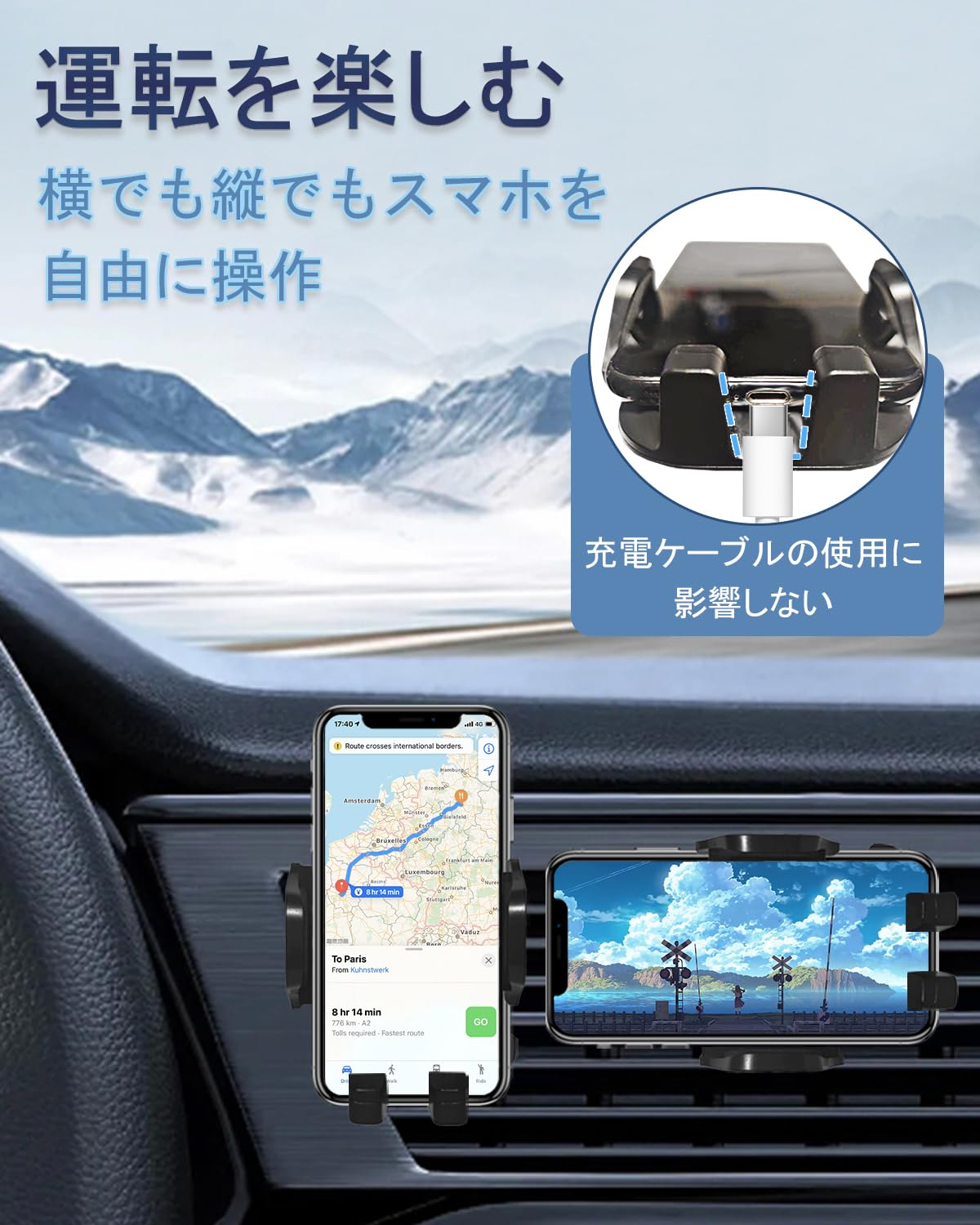 【スペーシア スマホホルダー】oricarmes スズキ スペーシア スペーシアカスタム MK54S MK94S スマホホルダー 縦横向き可 取付簡単 安定感 スペーシア アクセサリー
