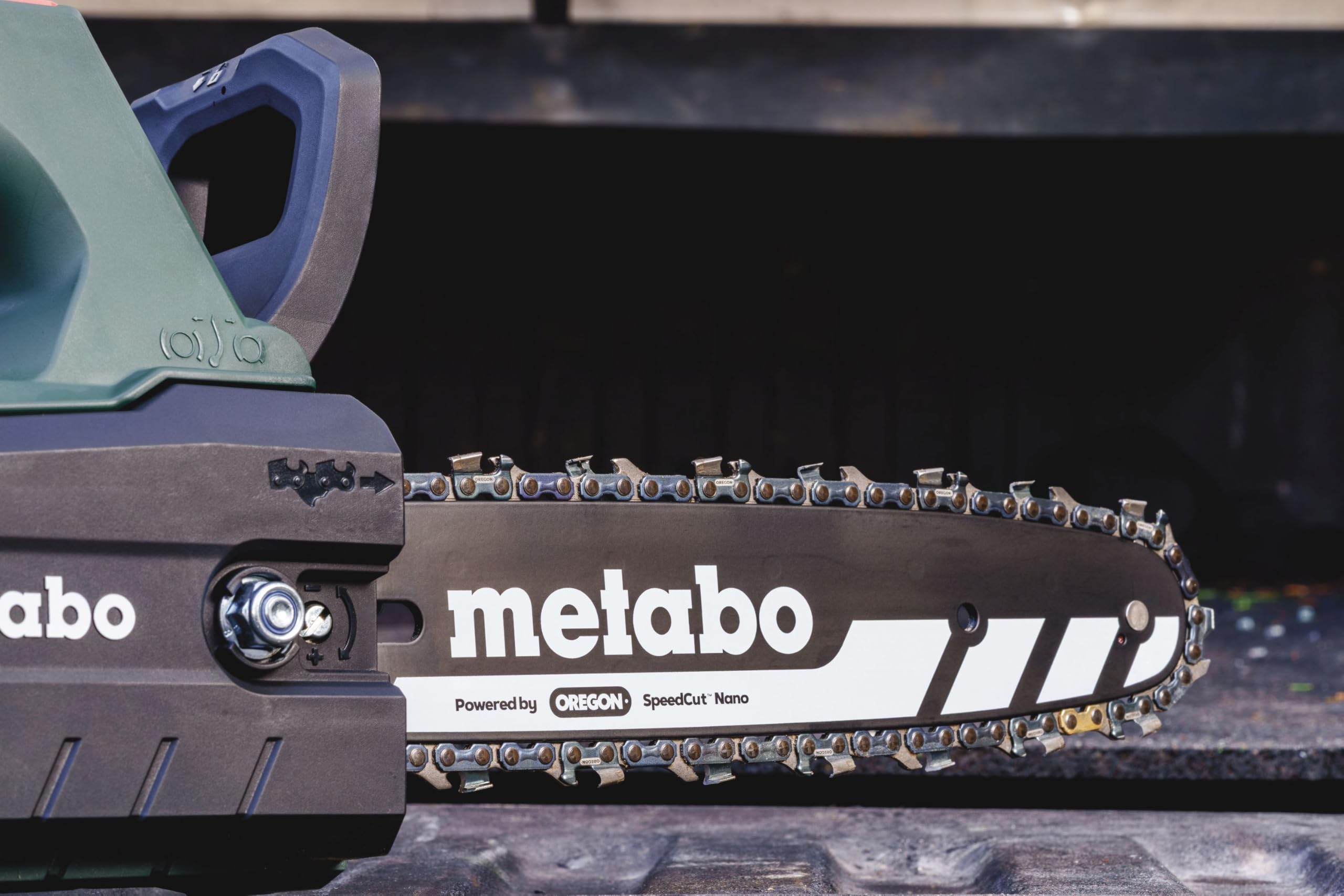 metabo Akku‑Kettensäge MS 18 LTX BL 25-18V, CAS, 25cm Oregon SpeedCut Nano - Brushless, Sicherheitsschalter, Kettenschnellstopp, leichte und kompakte Motorsäge für Baumpflege - Ohne Akku & Ladegerät