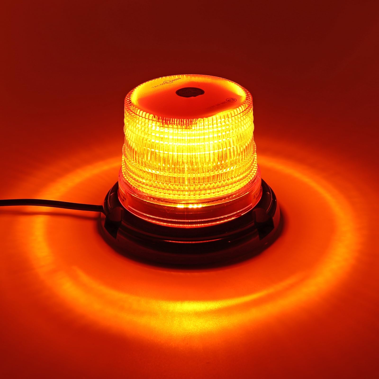 AUTOUTLET Lampa dookoła 12 diod LED, żółta, 10 V-30 V, magnetyczna lampka ostrzegawcza, 32 tryby świecenia, kabel 5 m, E9, IP56, światło ostrzegawcze, światło ostrzegawcze, światło stroboskopowe