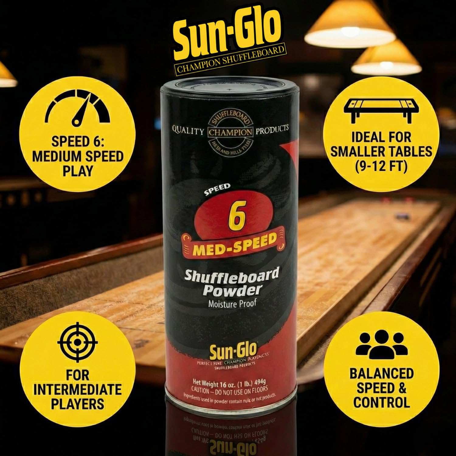 Sun-GLO #6 Shuffleboard Cera en Polvo (16 oz.)