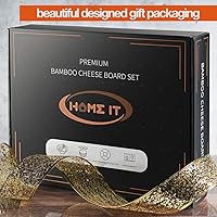 Vista 2 de Juego de regalo de tablas de embutidos de bambú, juego de tablas de carne y queso simple con accesorios de tabla de charcutería, regalos del día