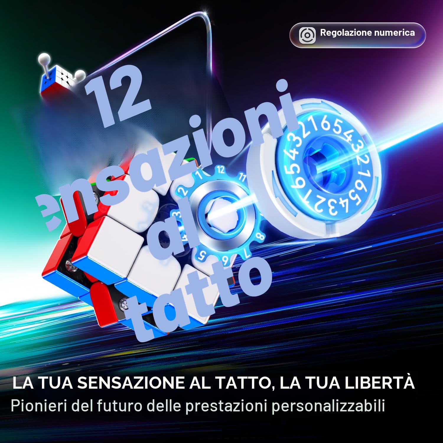 GAN V100 Maglev Cubo di Velocità Professionale 3x3 Speed Cube, Cubo Magnetico con 72 Magneti e Design Leggero da 64g, GAN Cube 355 Maglev è Perfetto per Giocatori con Mani Piccole e per Principianti.