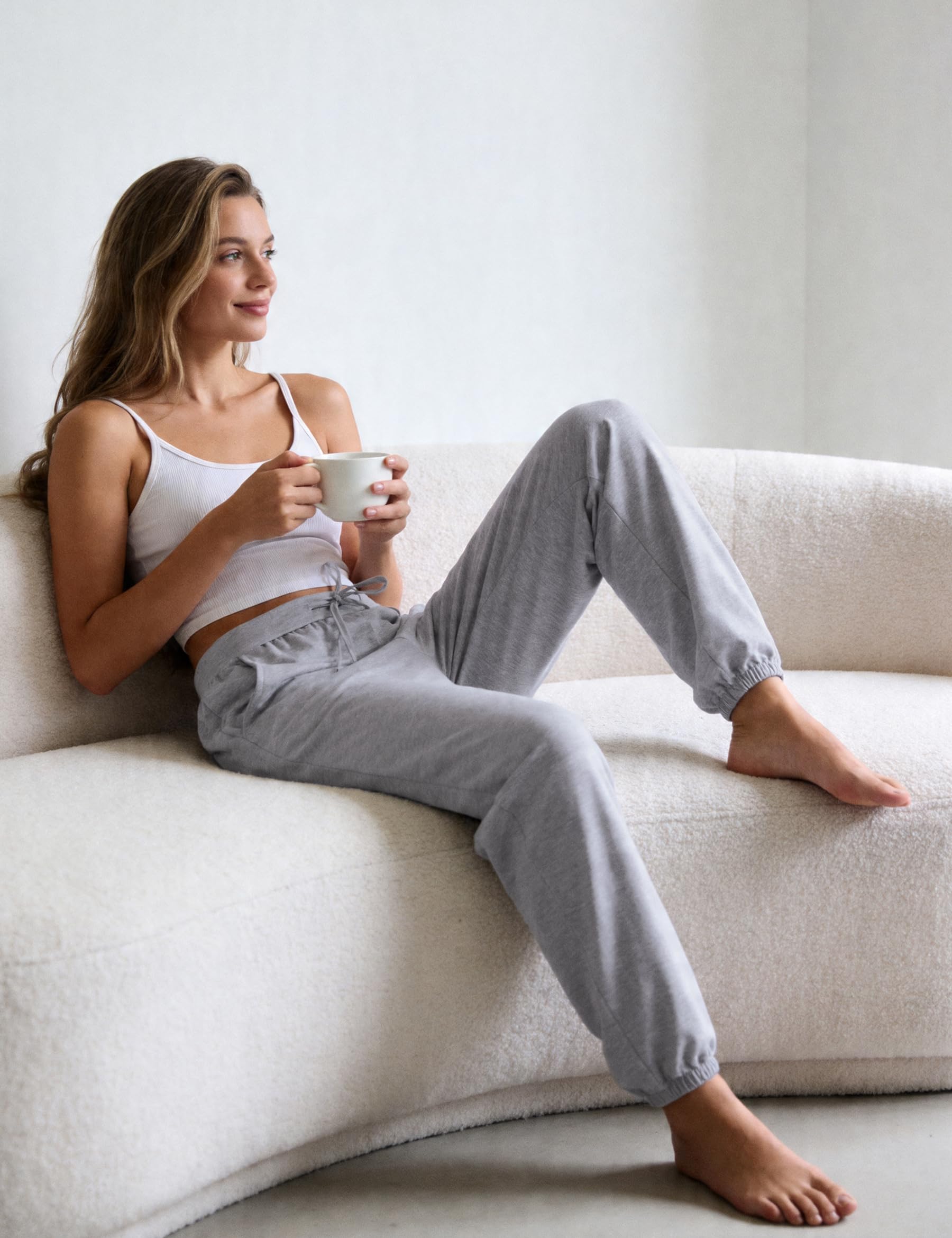 Marvmys Pantalon De Pyjama Femme Coton Bas De Pyjama Long D'intérieur Décontracté Vêtements De Nuit Loungewear Pants Avec Poche