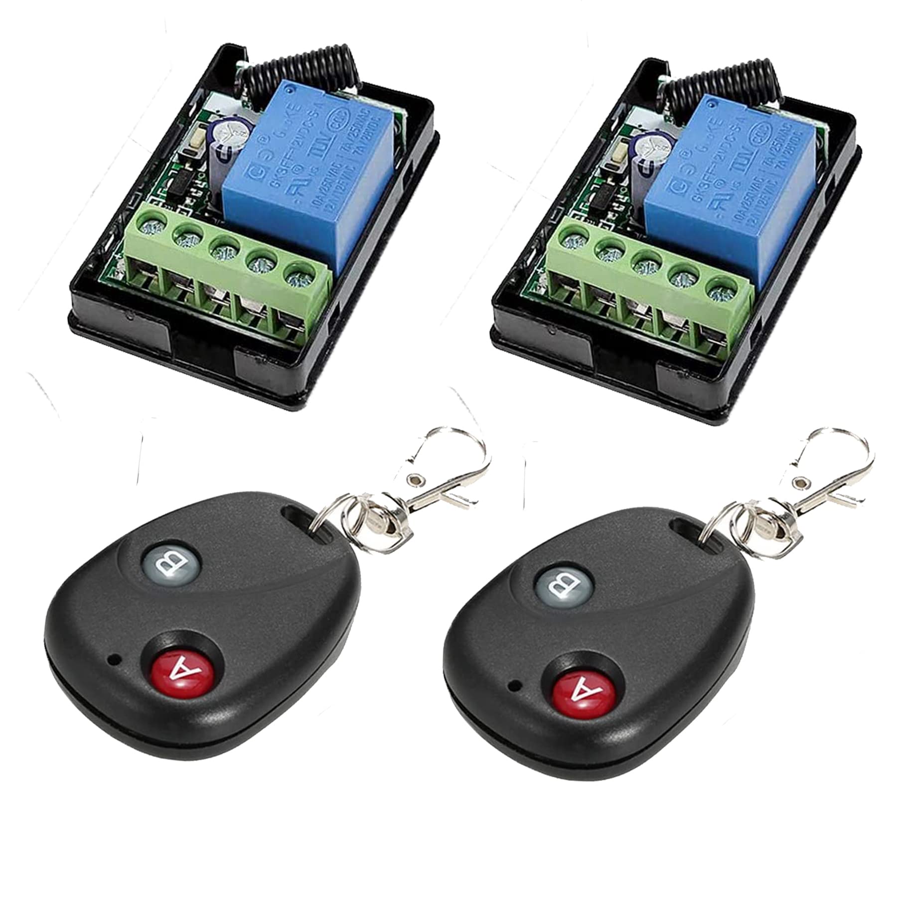 Tdbest 433Mhz Transmitter Receiver, Wireless RF Switch Smart Home DC 12V 4CH Wireless Remote Control Switch, Relay Receiver Module, Transmitter Toggle Switch RF Relay (50)