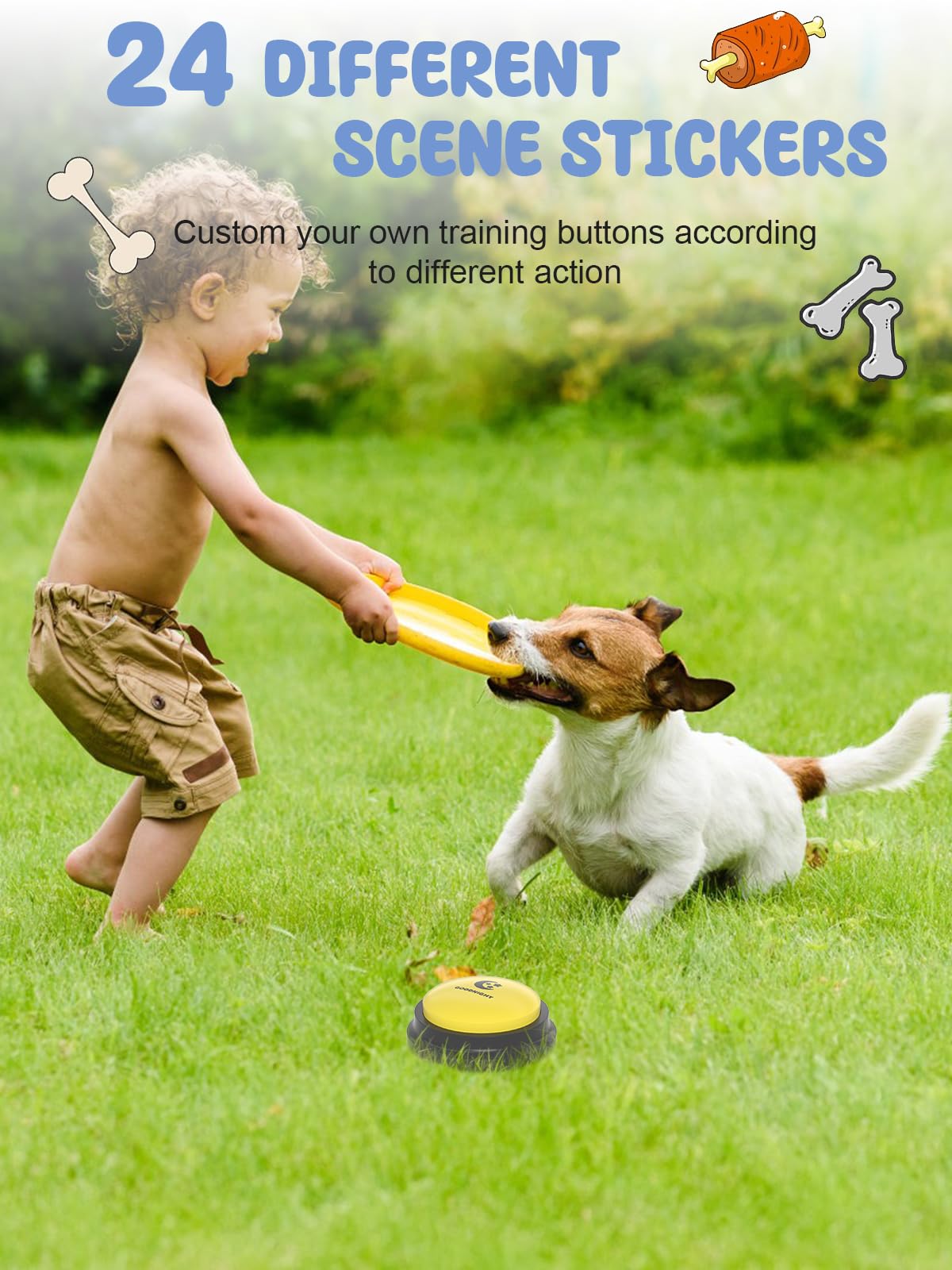 Juego de 4 botones parlantes para perros, botones de perro para comunicación, botones de entrenamiento de voz grabables de 30 segundos, botón de conversación para perros con botones antideslizantes