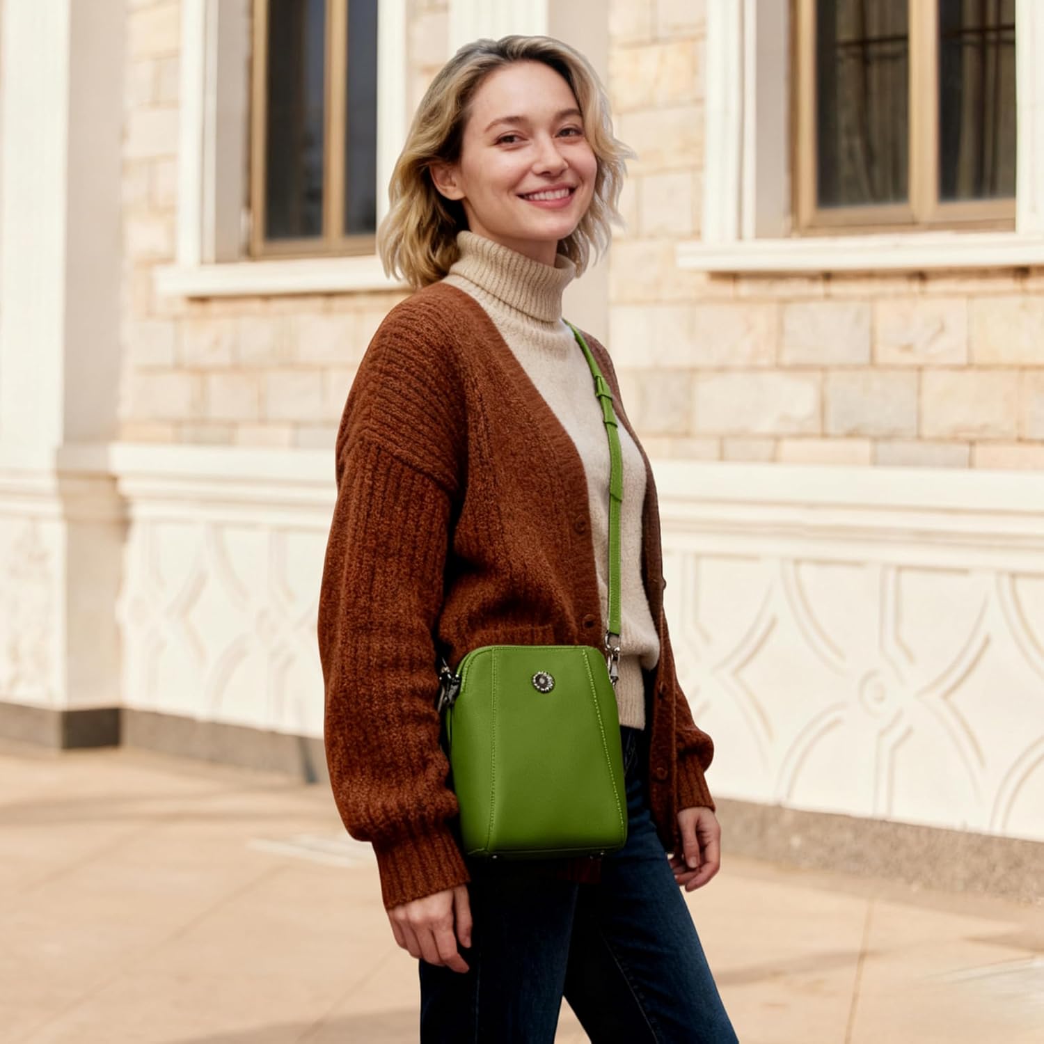 Designer Leather Small Crossbody Bags Purses for Women Cell Phone Bag Soft Women's Shoulder Handbags Gifts for Women - Image 3