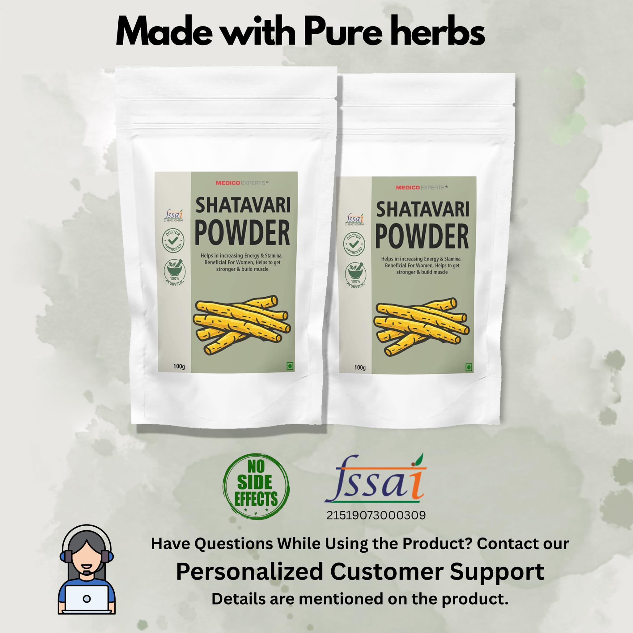 MedicoExperts Yellow Shatavari Powder Organic | Helps Balance Women's Hormones & Reproductive Health | Supports Energy & Vitality | No Preservatives - (100gm) 4