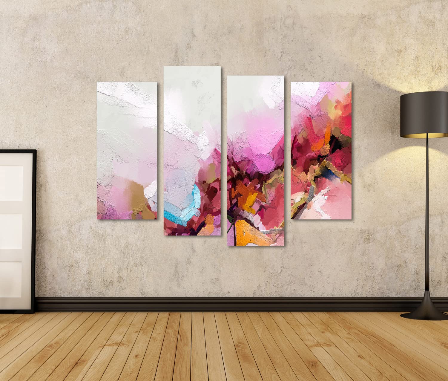 Cuadro sobre lienzo Abstracto Colorido Óleo Pintura Acrílico Pincel Pintura Lienzo Textura Semi Paisaje Moderno Contemporáneo Mural Salón Oficina Impresión Imágenes
