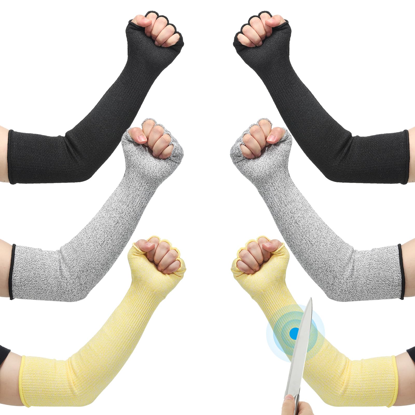 PATIKIL 20 Inch Cut Resistant Sleeves with Finger Grips