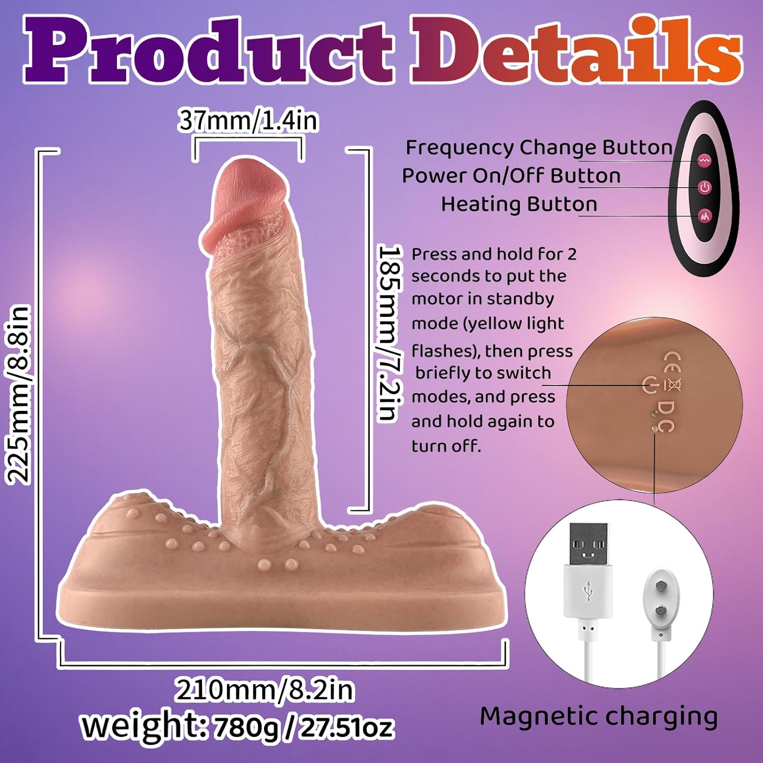 Sit and Ride Dildo Vibrator Women Sex Toys with 10 Thrusting & Vibrating Modes Remote Control Thrusting Dildo for Clit Anal G Spot Stimulation Adult Sex Toy Couples