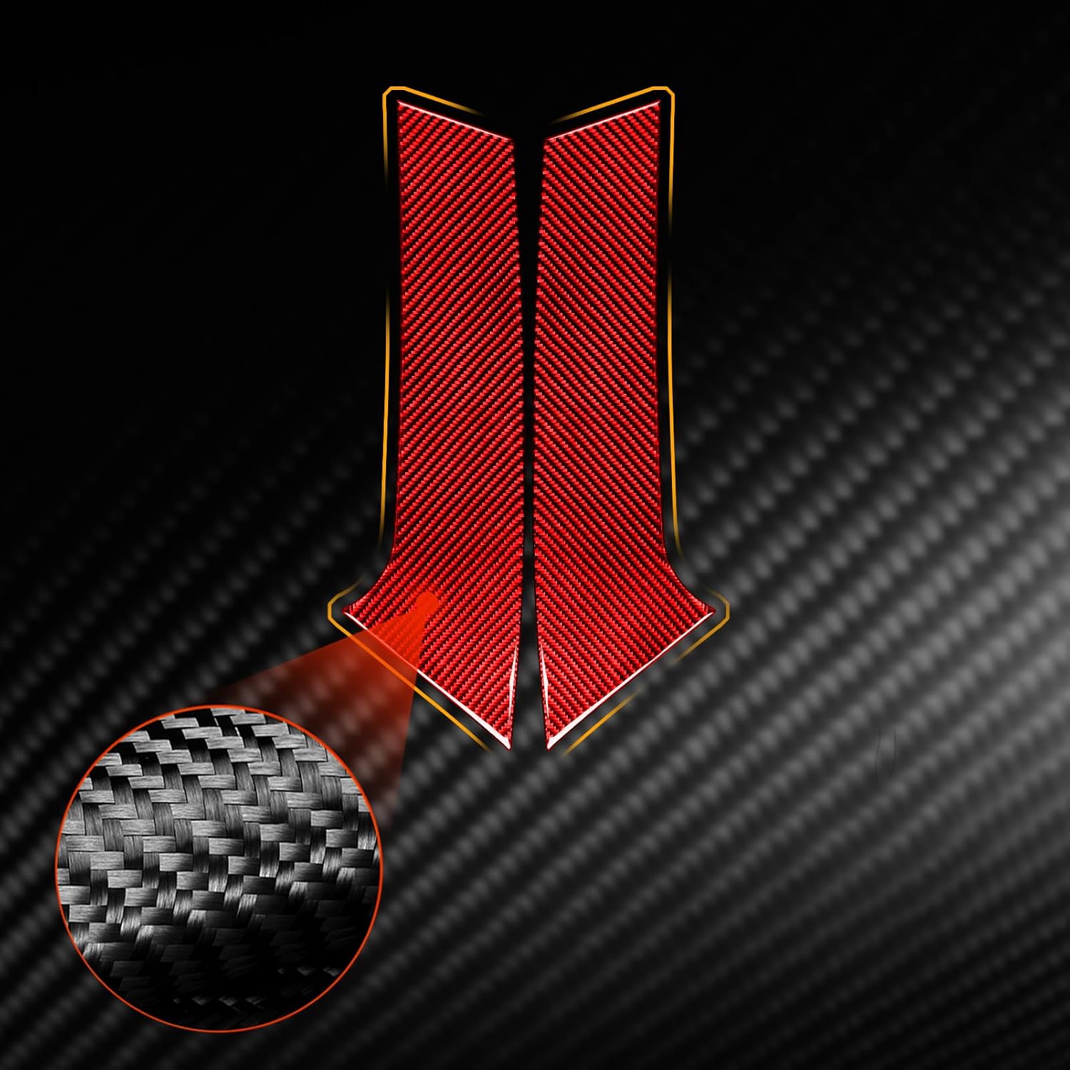 Car Decals Red Carbon Fiber Accessories Compatible with Nissan X-Trail Rogue 2014 2015 2016 2017 2018 2019 2020 (Rear Quarter Window 2pcs)