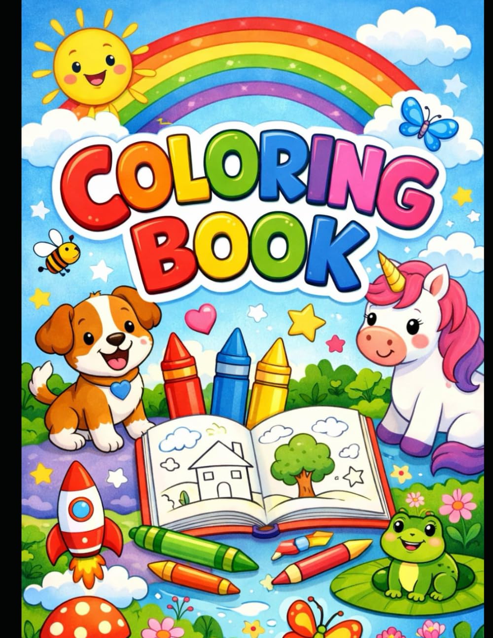 Fun & Easy Animal Coloring Pages | Panda, Puppie & More: Big, Simple and Beautiful Coloring Pages for Kids Ages 3–10