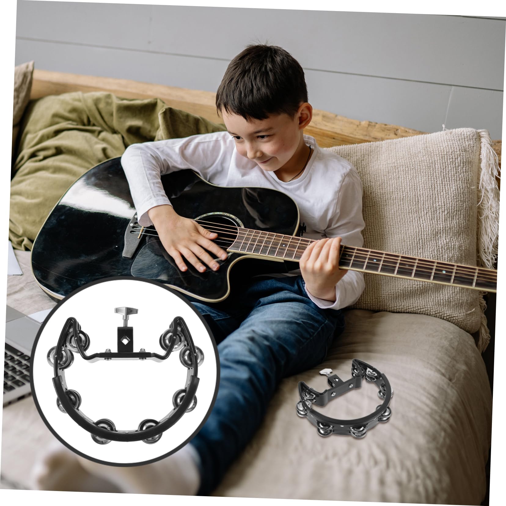 Holibanna Handheld Percussion Drum Bell Music for Material Crisp Sound for Learning and Rhythm Development present for Friends