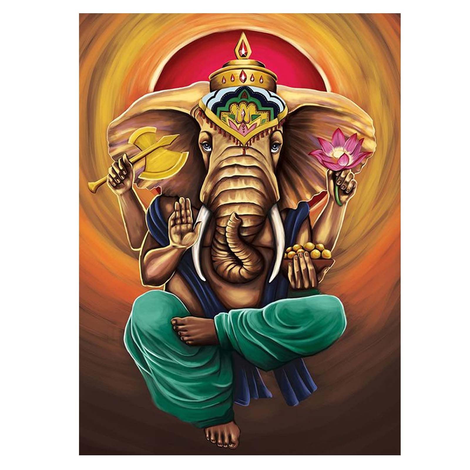 Photo 1 of 16x20inch 5D Diamond Painting Kits Full Square Drill DIY Elephant Buddha Statue Home Wall Decor