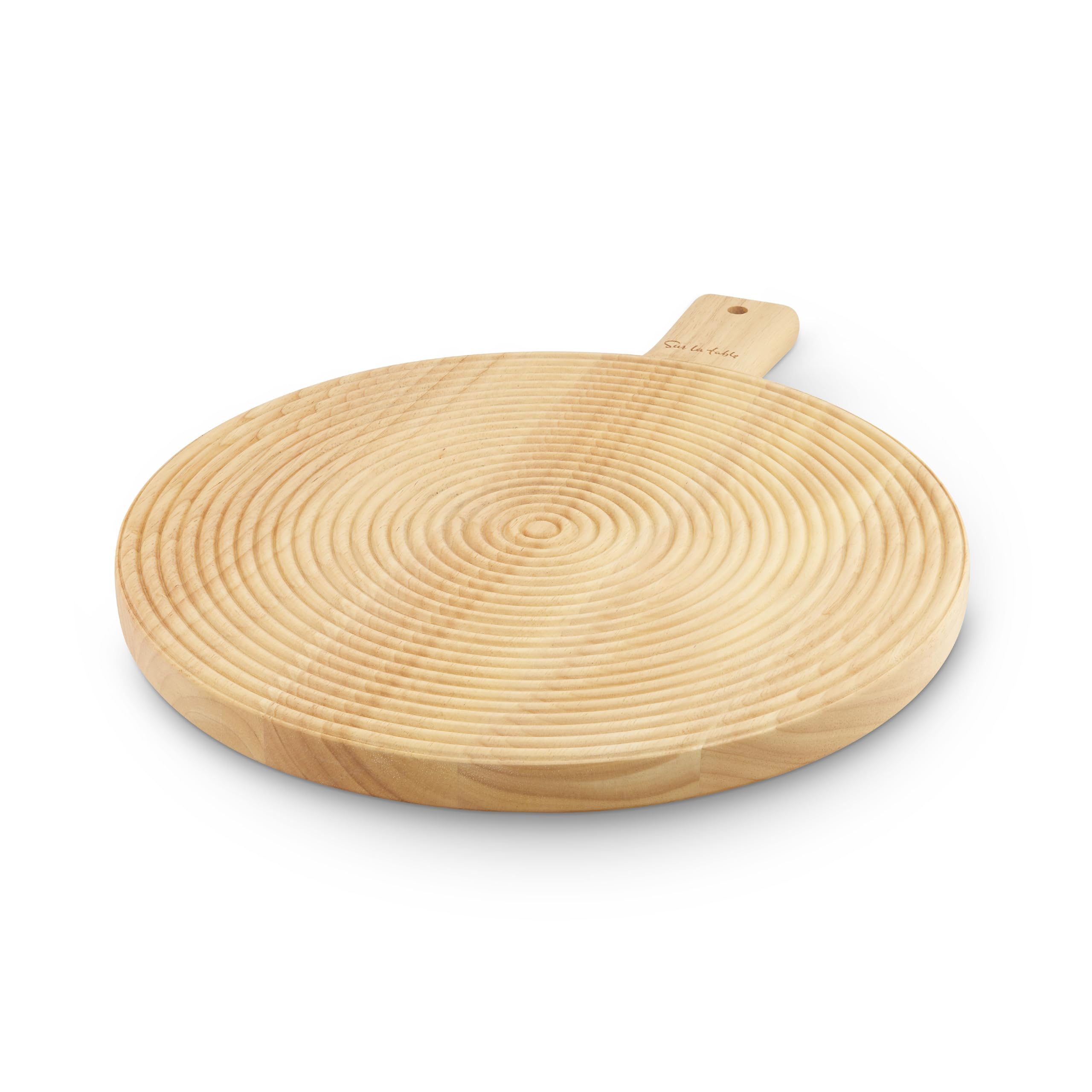 Sur La Table Large Paddle Board for Serving Meats, Vegetables and Cheeses, Easy to Clean, Made with FSC Certified Materials, 43.8 x 35.6 x 2.5cm, Colour Me Happy, Natural Wood