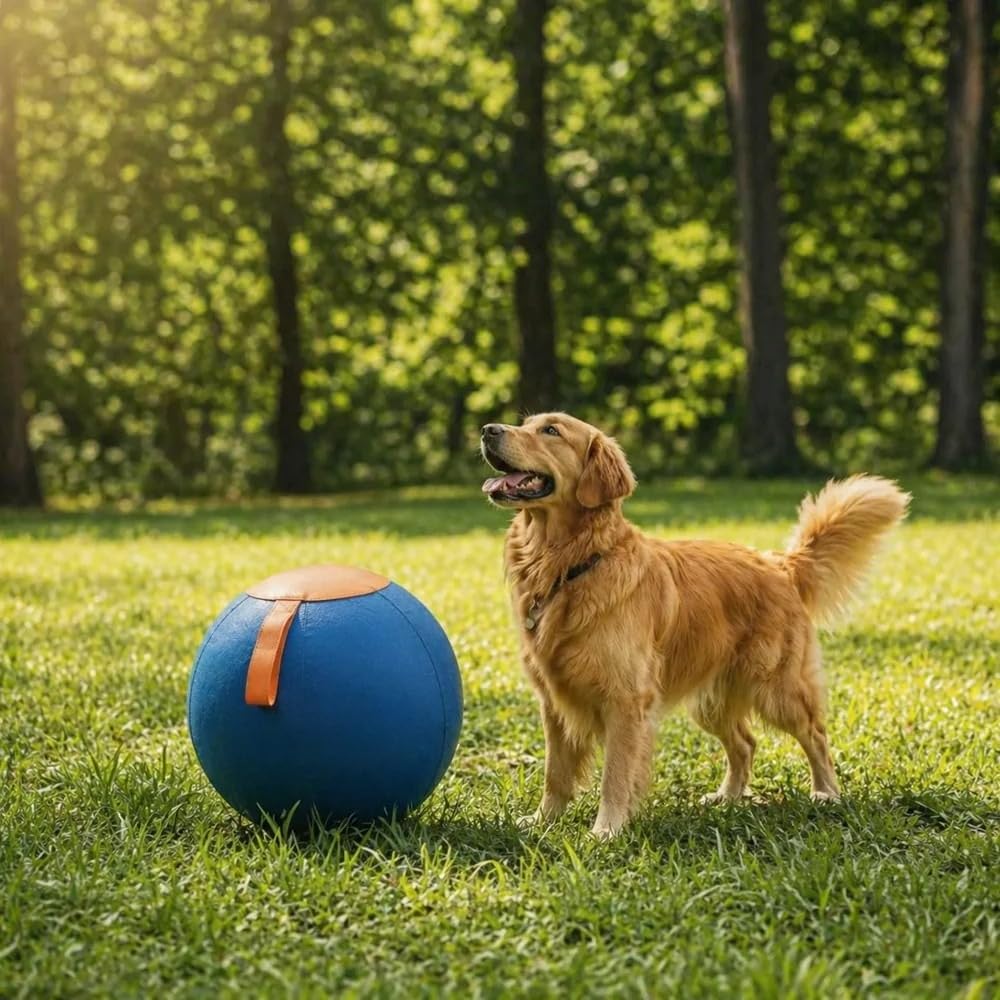 Navea Giant Ball - Herding Ball,Juguete Inflable para Mascotas, Pelota Resistente para Perros Al Aire Libre (Combinación de Azul y Naranja,45CM)