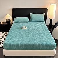 Vista 11 de Sábana bajera de terciopelo tamaño individual, sábana de cama de felpa de vellón gris, funda protectora de colchón con bolsillo profundo de 15