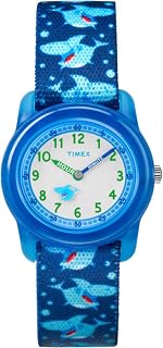 Timex TIME Machines 28mm Black Fast Wrap Kids Watch - Water Resistant, Fun Shark Strap & Learning App