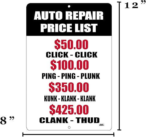 Miniatura 7 de Rogue River Tactical Funny Mechanic - Paquete de letreros de metal de estaño, dos letreros de 12 x 8 pulgadas, juego de regalo de decoración de