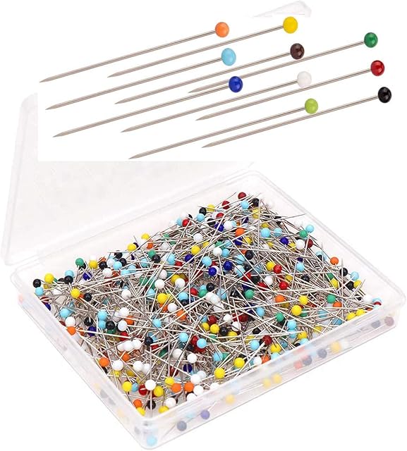 500 PCS Sewing Pins Multicolor Head Pins 38MM Glass Head Pins Pearl Headed Corsage Pins for Dressmaker Jewelry Decoration Sewing