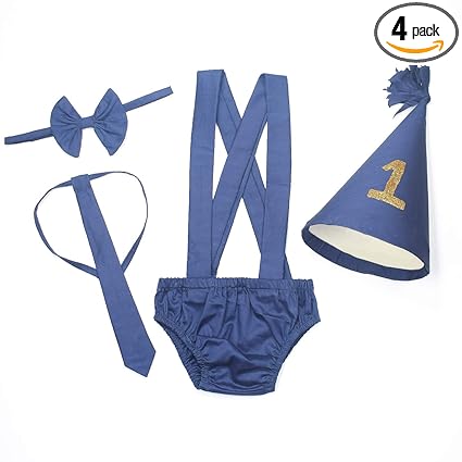 The Root & Craft Kids Birthday Photoshoot Dress Unisex(12 Month) (Blue)